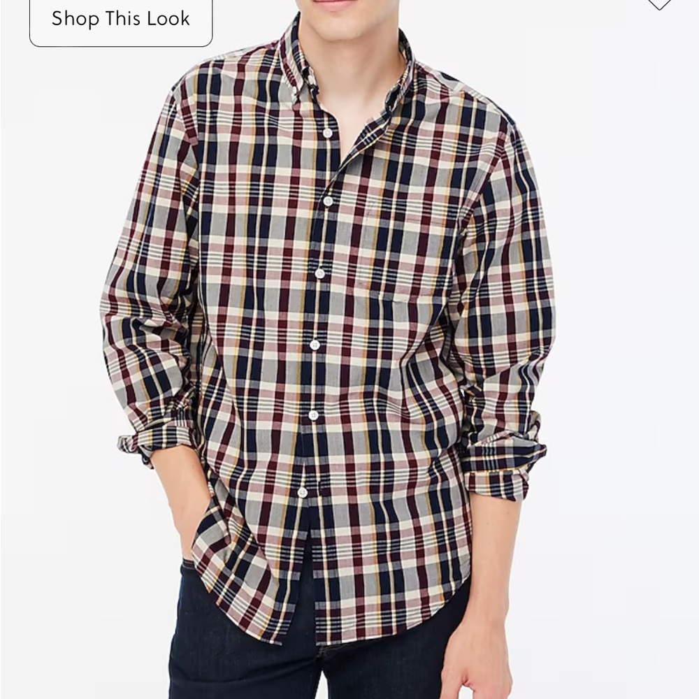 NWT J Crew Factory Flex Oxford Plaid shirt XL